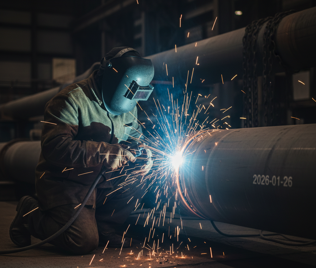 Svařování ocelového plynovodu