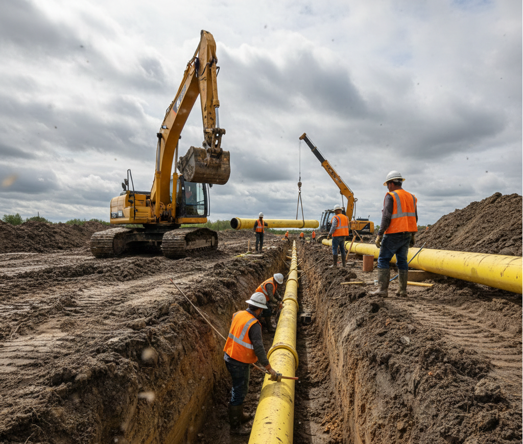 Výstavba VTL plynovodů - zemní práce